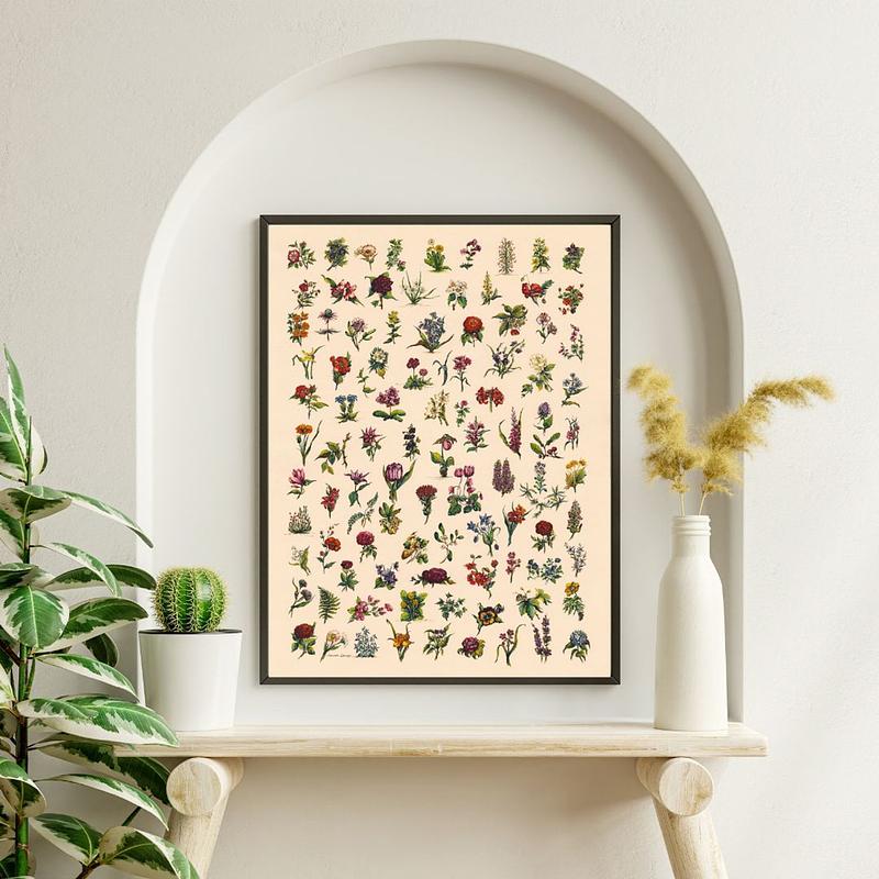 Ditsy Vintage Floral Art in Watercolour and Pen