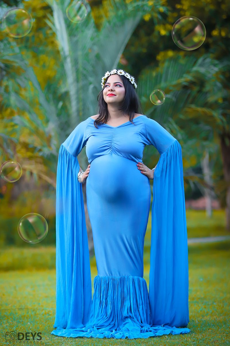 DP011 - Sky Blue Body Fit Gown