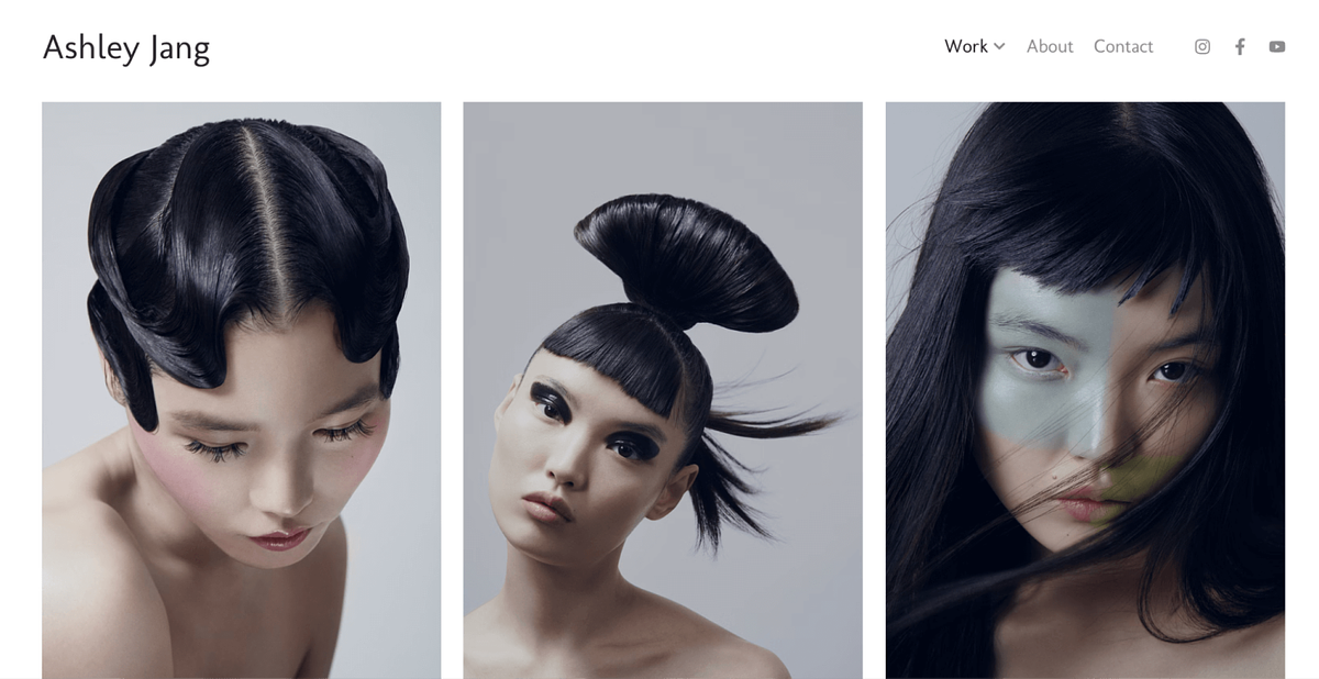 Strona internetowa portfolio modelek Ashley Jang