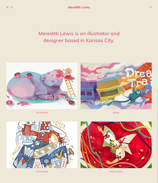 Meredith Lewis Portfolio Website Examples
