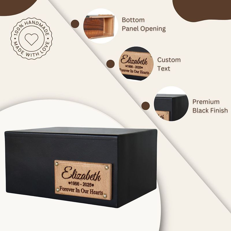 Black Beech Customized Wooden Urn