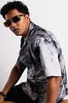 Cuban Collar Shirt - Charcoal Sky