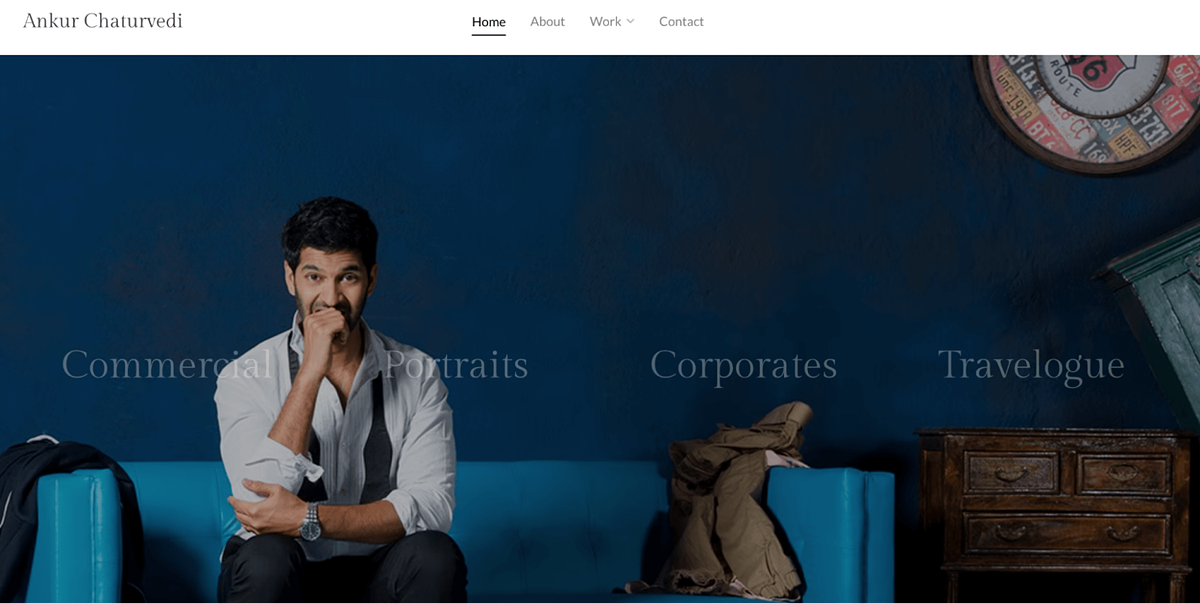 Site Web du portfolio de photographie commerciale d'Ankur Chaturvedi