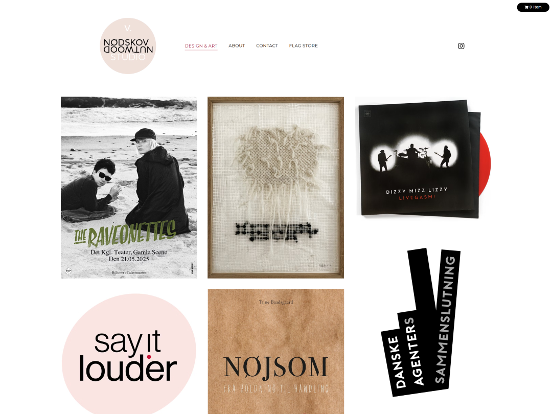 Sito web del portfolio del graphic designer Nodskov