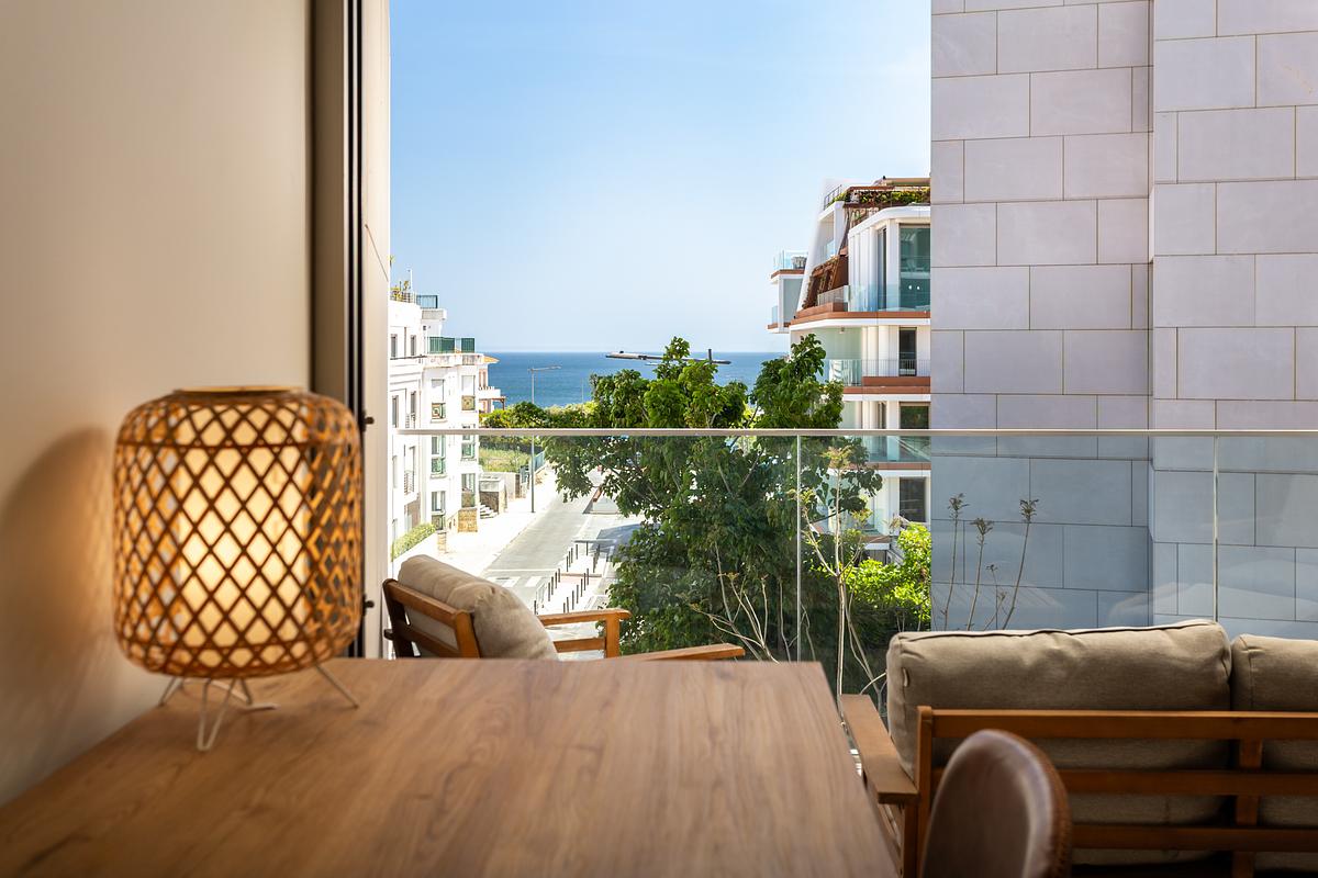 Fotografia imobili&aacute;ria de T1 de luxo com vista mar no Atlantic 