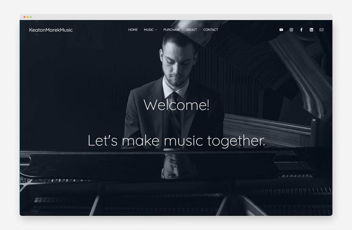 Keaton Marek - Portfolio-website voor muziekcomponisten