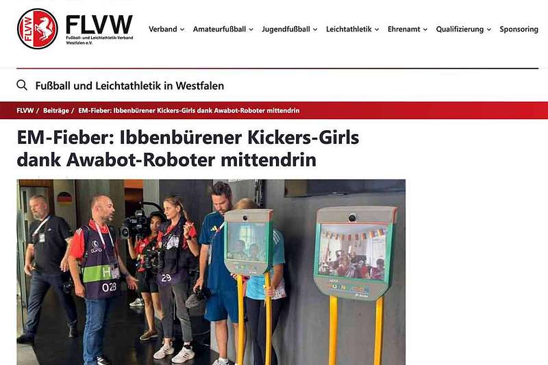EM-Fieber: Ibbenb&uuml;rener Kickers-Girls dank Awabot-Roboter mittendrin