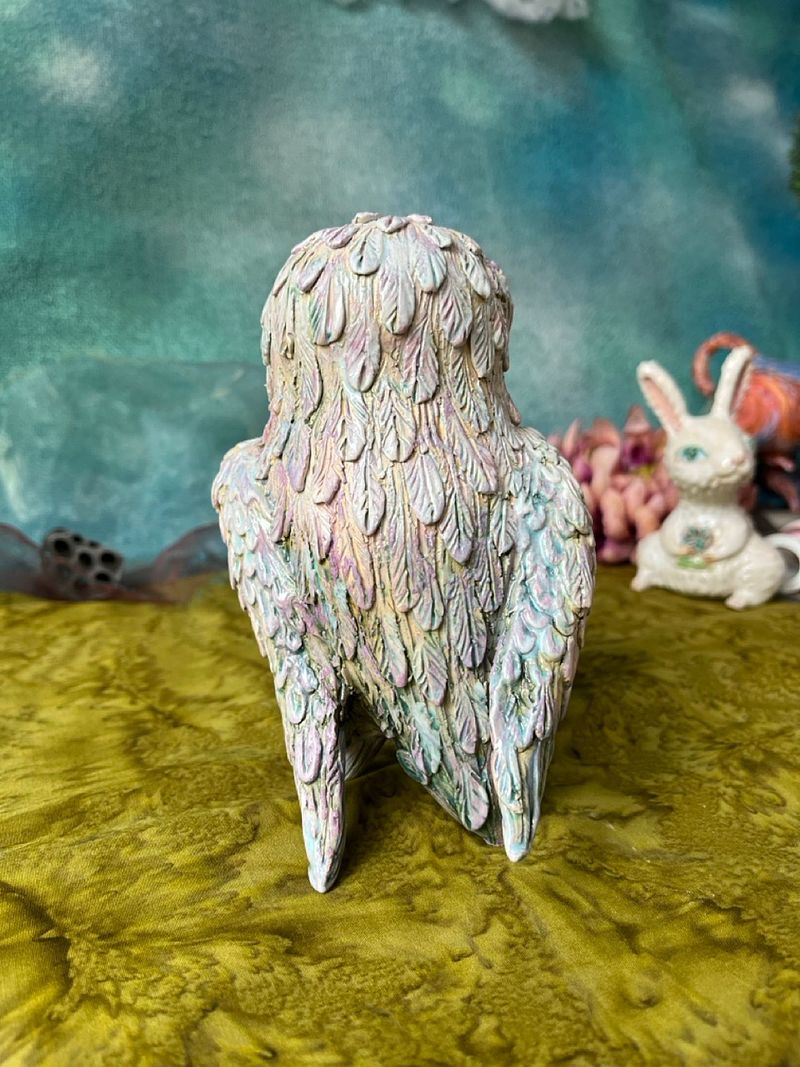 Tender Owl on Watch, little ceramic sculpture