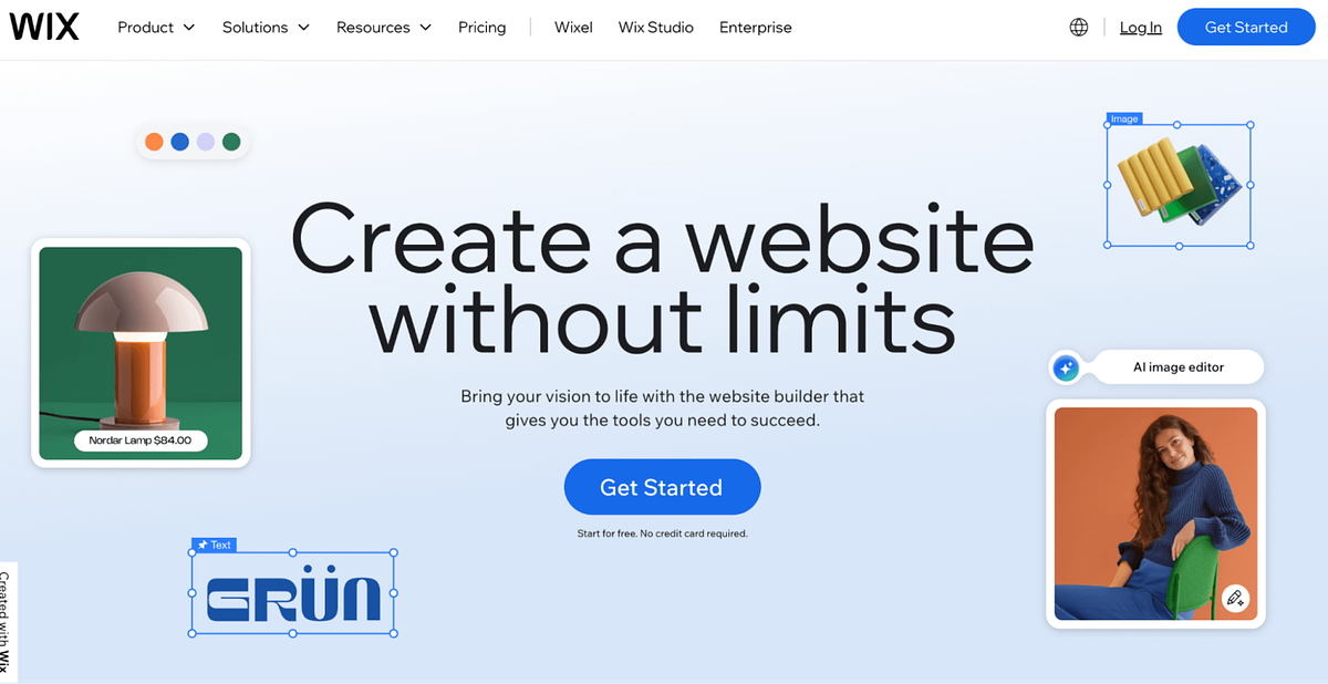 Image of Wix website builder
