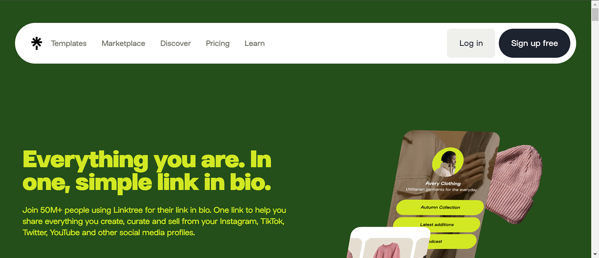 Linktree-Homepage
