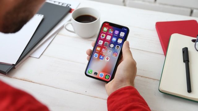 osoba posiadająca kosmicznego szarego iPhone'a X