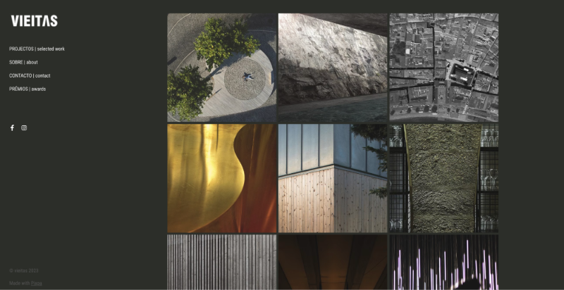 architektura portfolio strona internetowa styl siatki