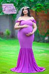 DP002 Purple Body Fit Gown for Pregnancy Photoshoot