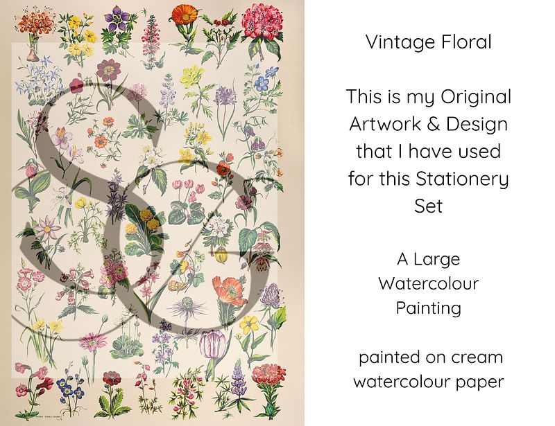 Luxury Vintage Floral Scented Letter Writing Stationery Gift Set with Accessories