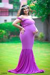 DP002 Purple Body Fit Gown for Pregnancy Photoshoot