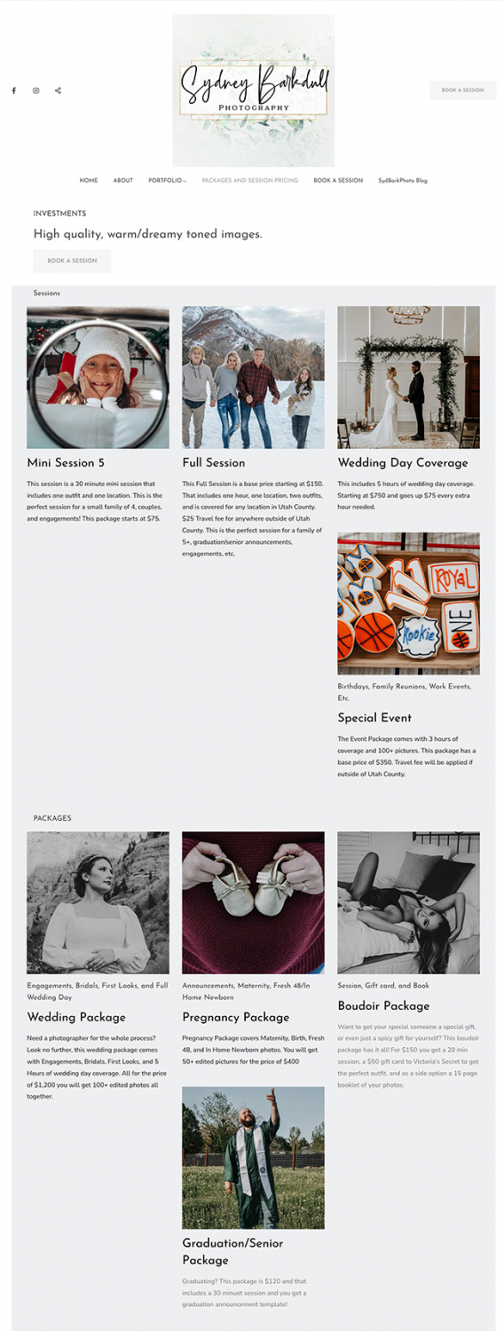 Site de photographie de Sydney Barkdull