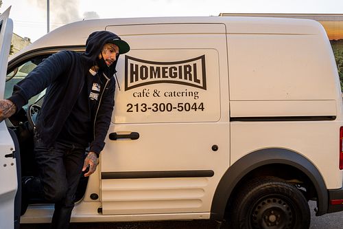 Community work in progress at Homeboy Industries during the pandemic — photojournalism by David Andrade, Los Angeles