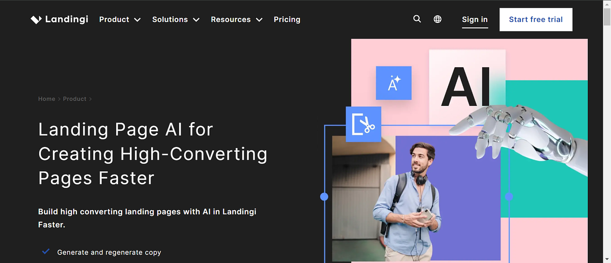 Landing AI home page