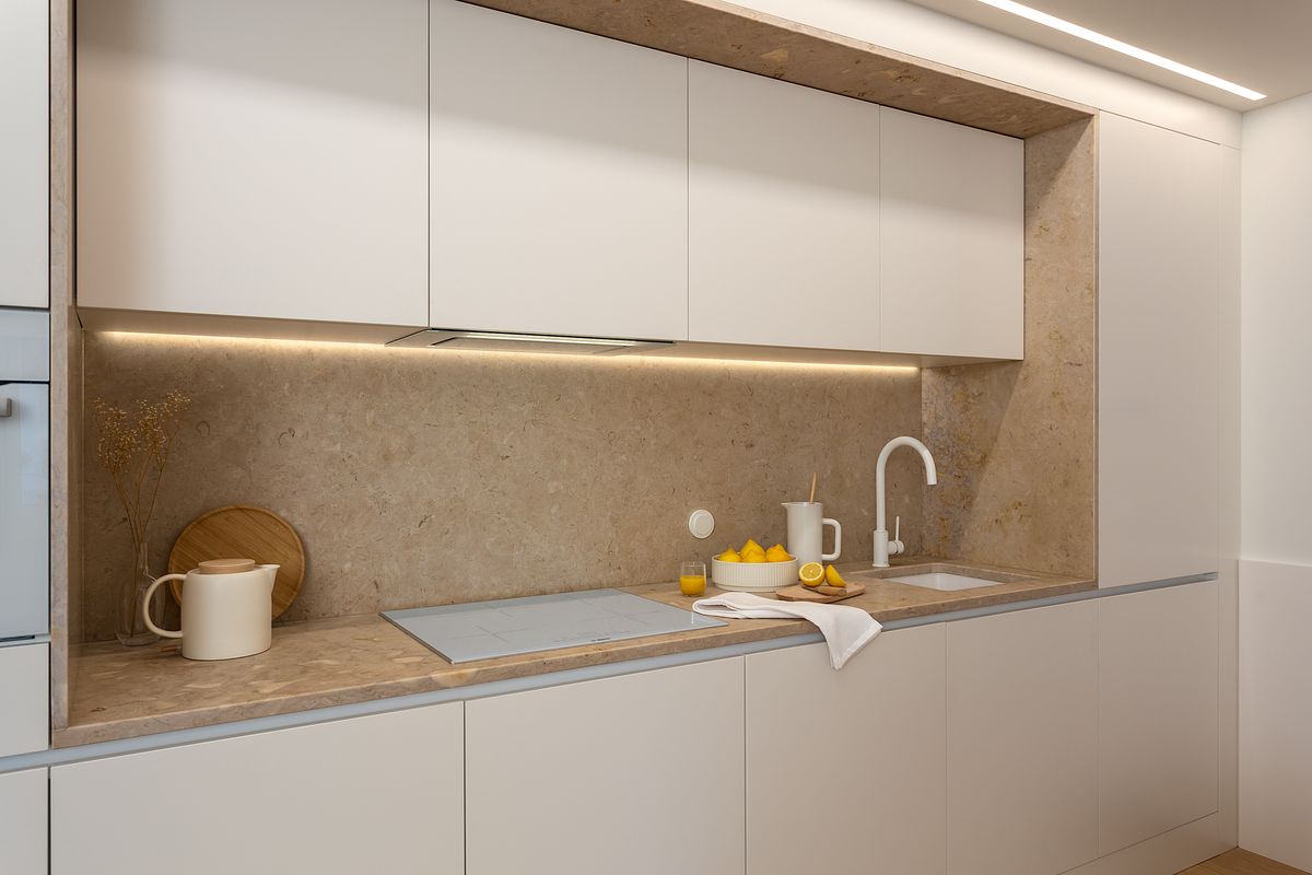 Fotografia de no Apartamento Reabilitado na Av. Roma, Lisboa, projeto do ATELIÊ 22.