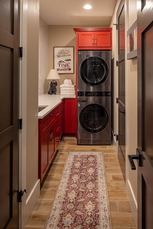 Lower-level shared laundry room