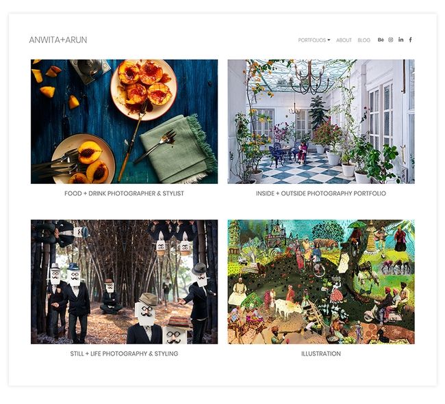 Anwita and Arun's Vibrant Photography Portfolio Website