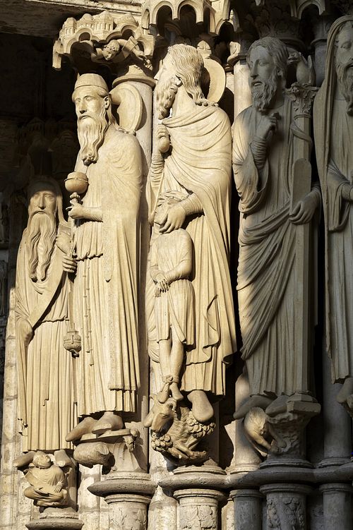 chartres, cathedrale,gothique, sculpture, portail nord