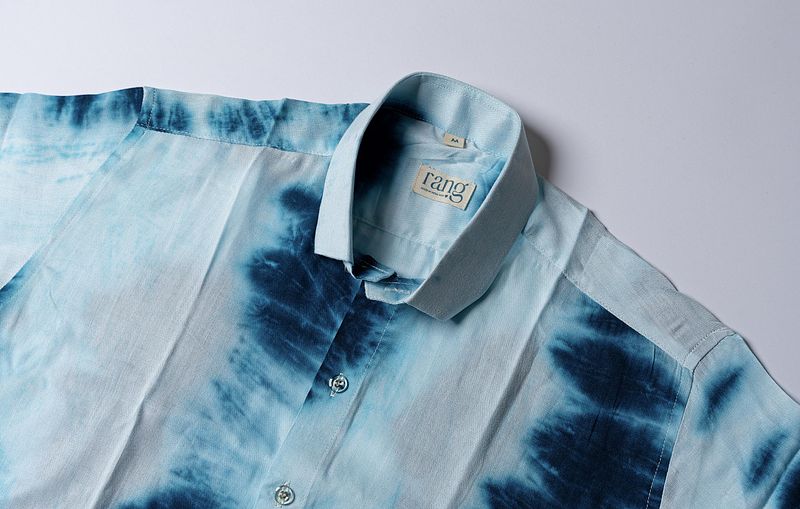 Rayon Tie Dye Blue Shirt