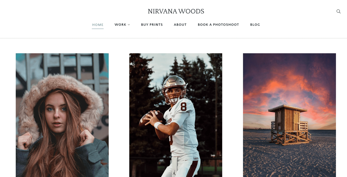 Image of the Nirvana template by Pixpa