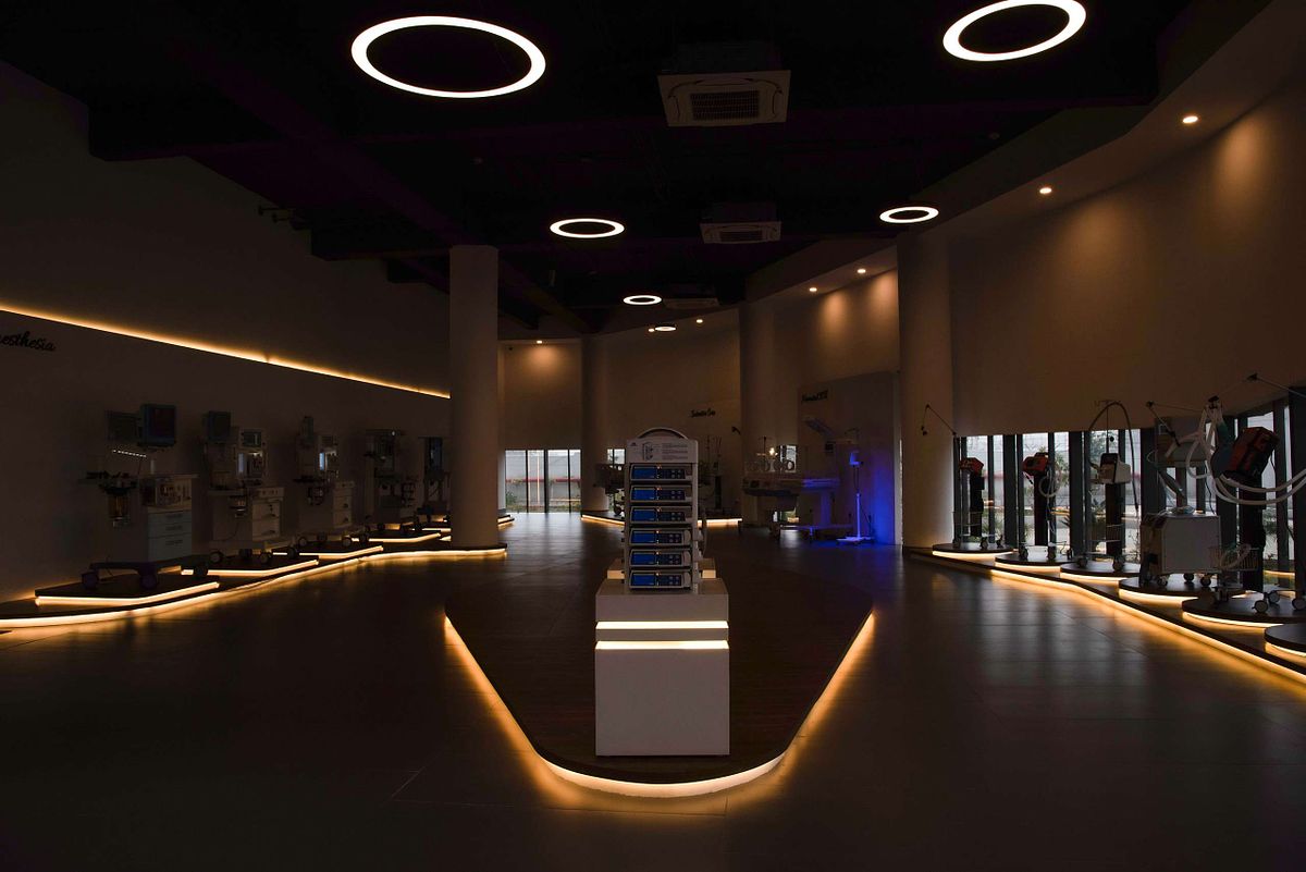 Interior view of the medical product showroom