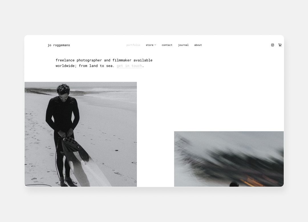 Screenshot of Jo Roggemans portfolio website