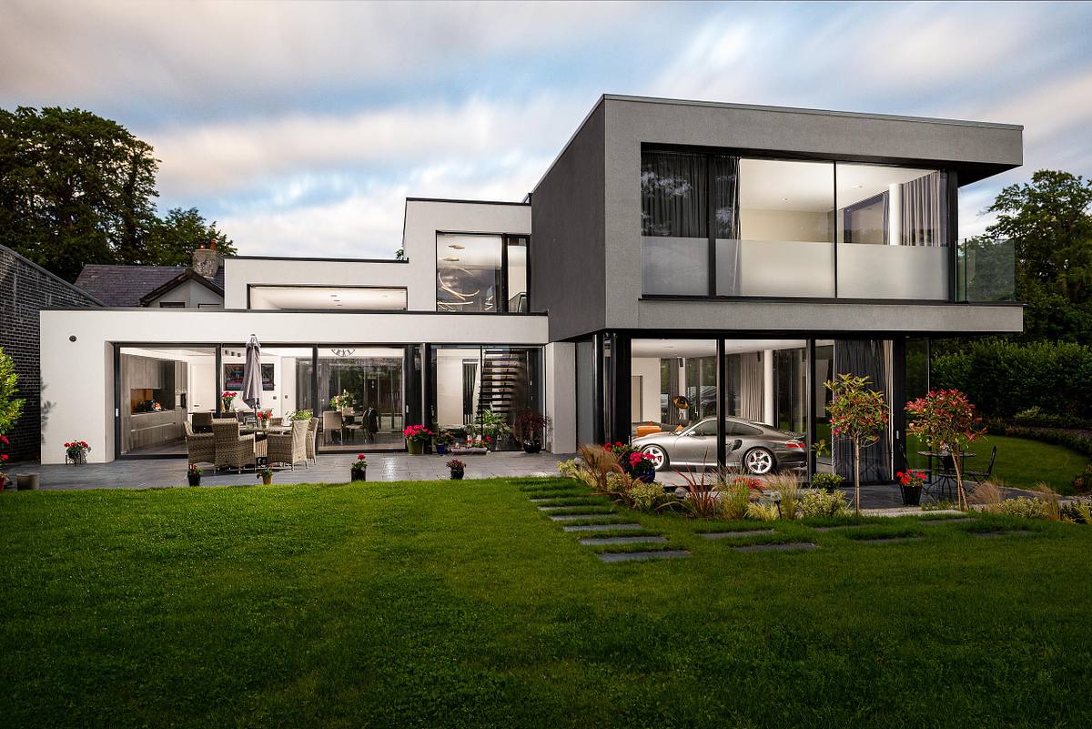 Modern House with Integrated Car Display, South Dublin