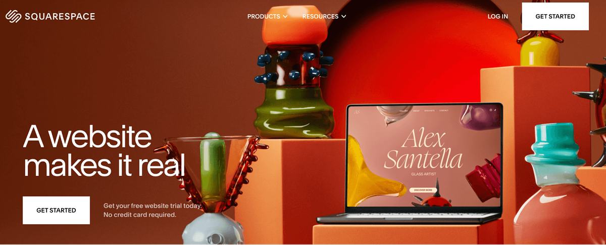 Squarespace homepage screenshot