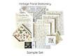 Luxury Vintage Floral Scented Letter Writing Stationery Gift Set with Accessories