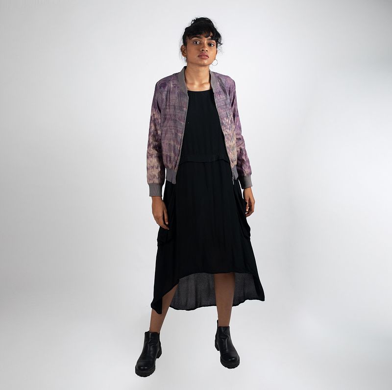 Honeycomb Tussar Silk Bomber