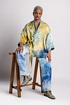 Linen Satin Kimono Jacket - Golden Hour