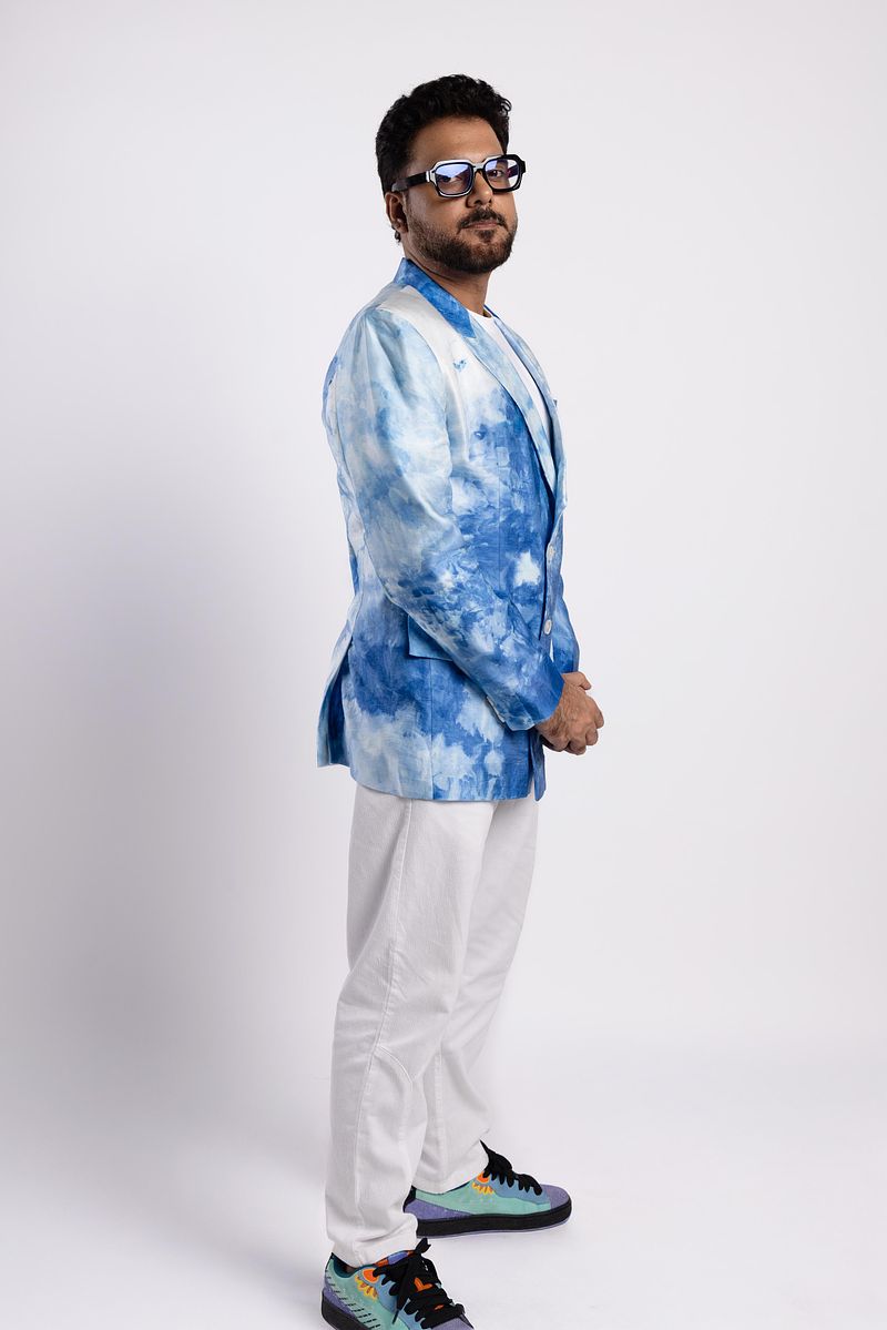 Single Breasted Blazer - Summer Sky