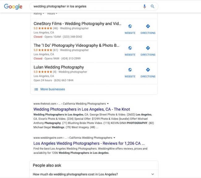 Image of Google's SERP highlighting the different meta tags