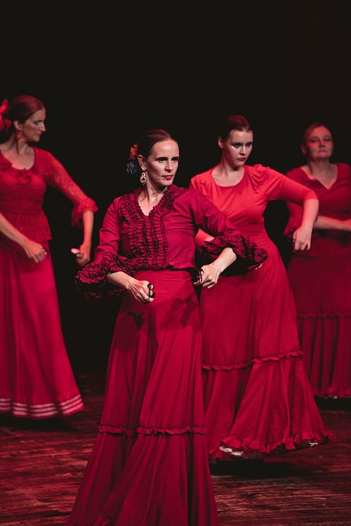 Flamenco school students performing in Poznan at the dance concert