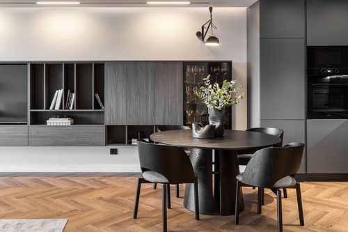 Minimalist dining area with clean lines &ndash; Azoria project
