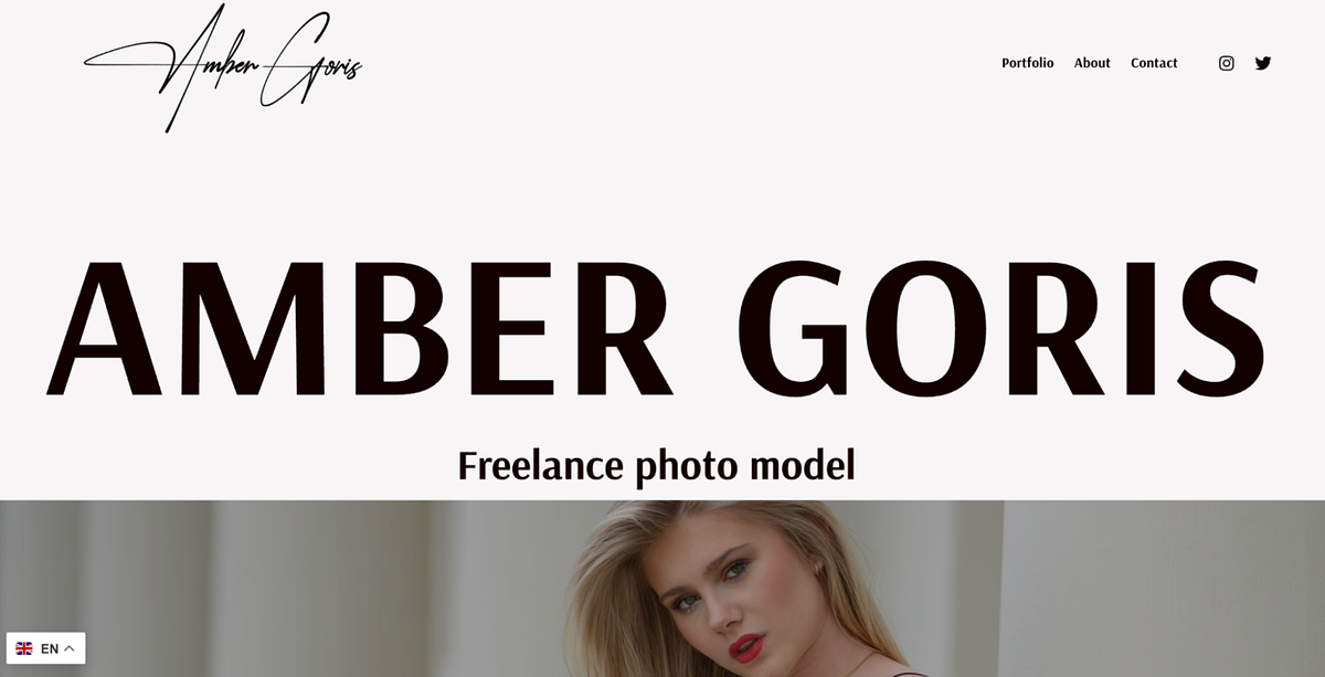 Exemplo de site para portfólio de modelo freelancer