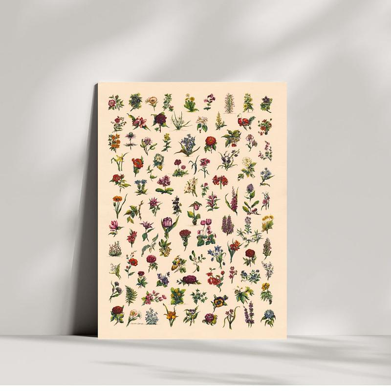 Ditsy Vintage Floral Art in Watercolour and Pen