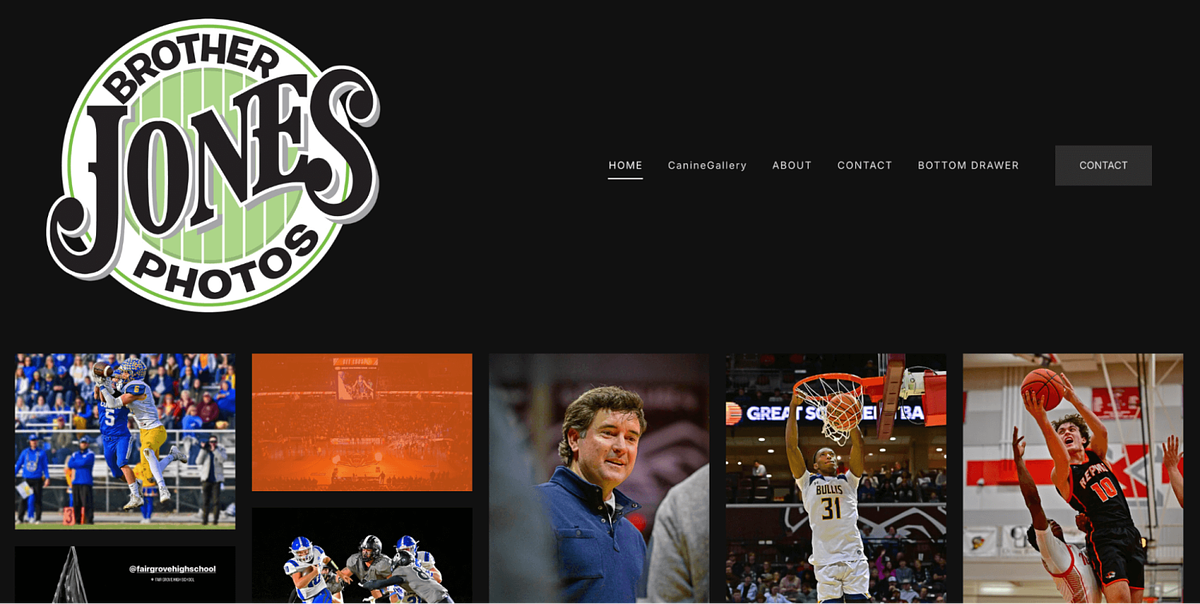 Site Web du portfolio de photographie sportive de Brother Jones