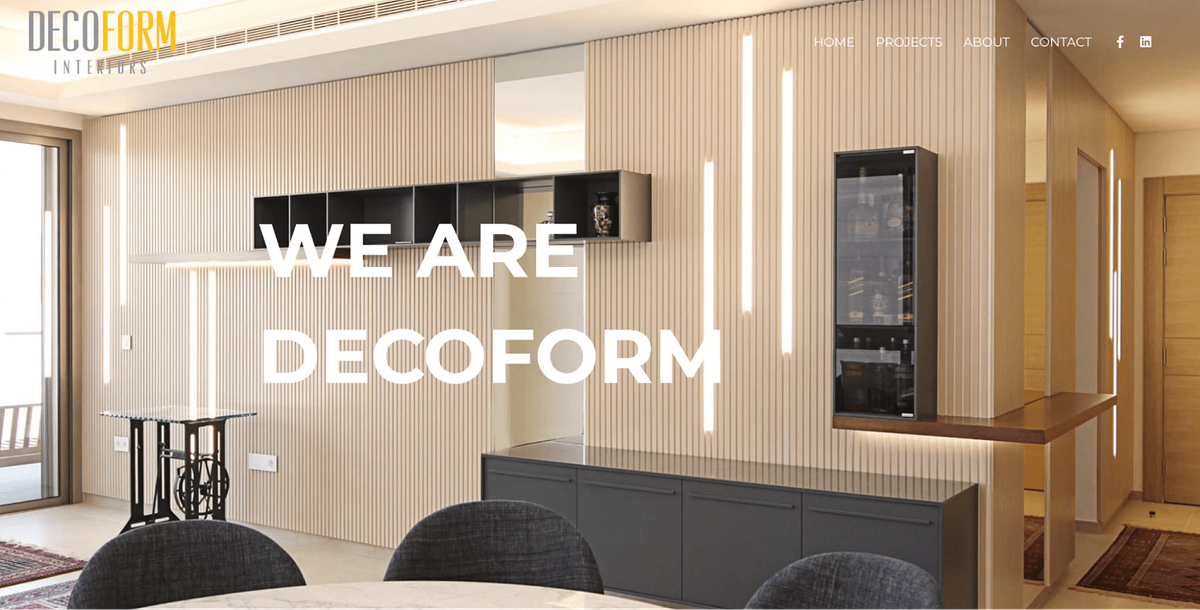 Architectural small business website of Decoform