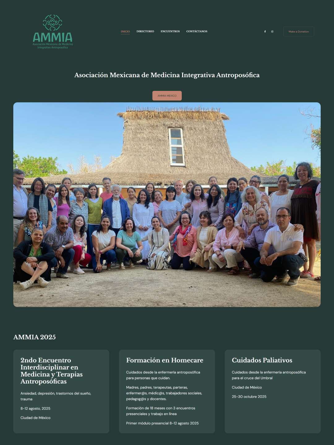 Portfolio del sito web dell'organizzazione no-profit Ammi Mexico