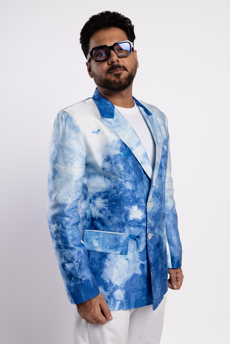 Single Breasted Blazer - Summer Sky