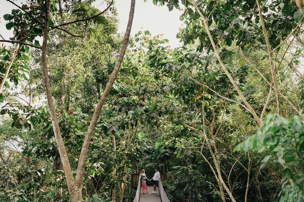 Photographer capturing engagement at Nayara Springs Costa Rica
