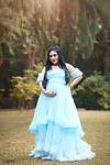 DP016 - Ruffled Cool Blue Gown