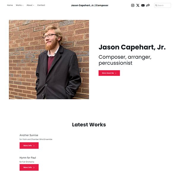 Exemplos de sites de portfólio de Jason Capehart, Jr.