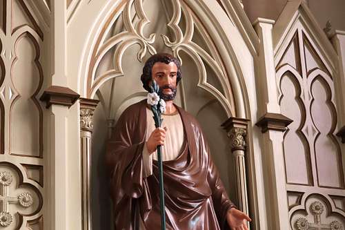 Restored statue of Saint Joseph