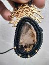 Geometric agate moss necklace
